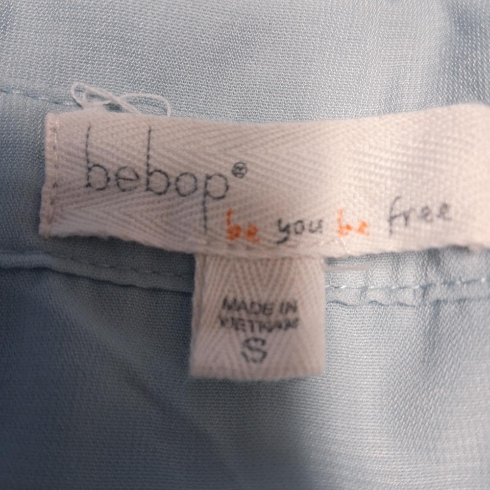 4/20$ ➡️ Bebop Be You Be Free Light Blue Sleeveless Button-Up Dress - Picture 4 of 5